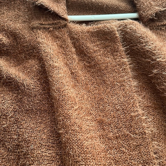 Burnt Orange Fuzzy Coat-Like Cardigan - Picture 5 of 6
